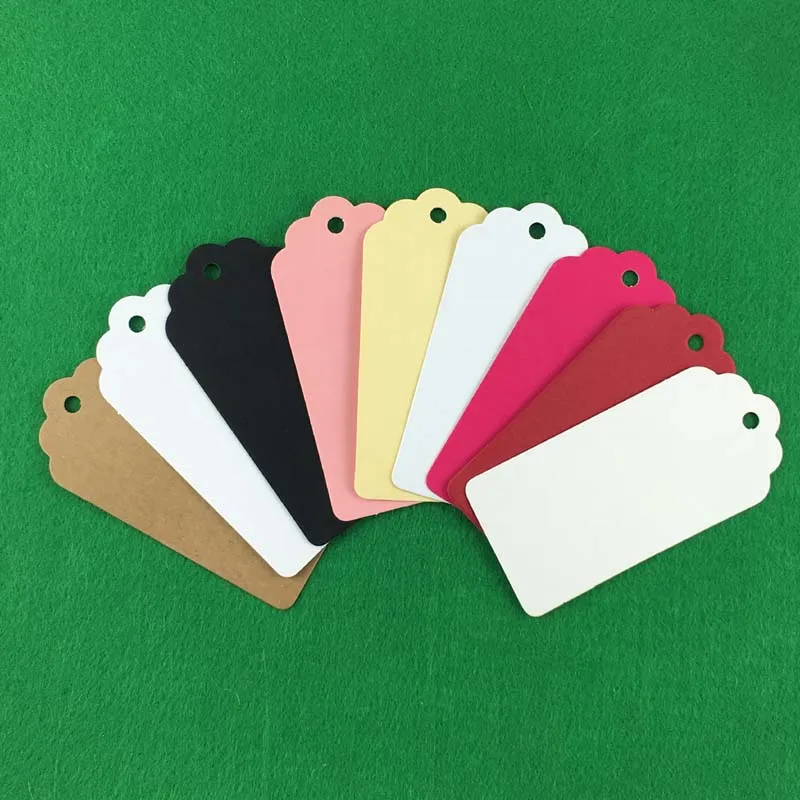 200PCS Paper Price Tags 9 Colors Gift Tag Blank Hang Tags Kraft paper Cards DIY Gift Tags for Handmade cake/garment/Gift box