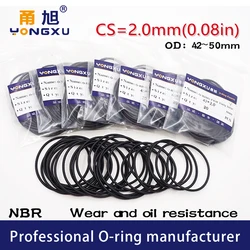 20PCS/lot Black NBR Sealing O-Ring CS2mm OD42/43/45/46/47/48/49/50*2mm O Ring Seal Rubber Gasket Nitrile Oil Rings Washer