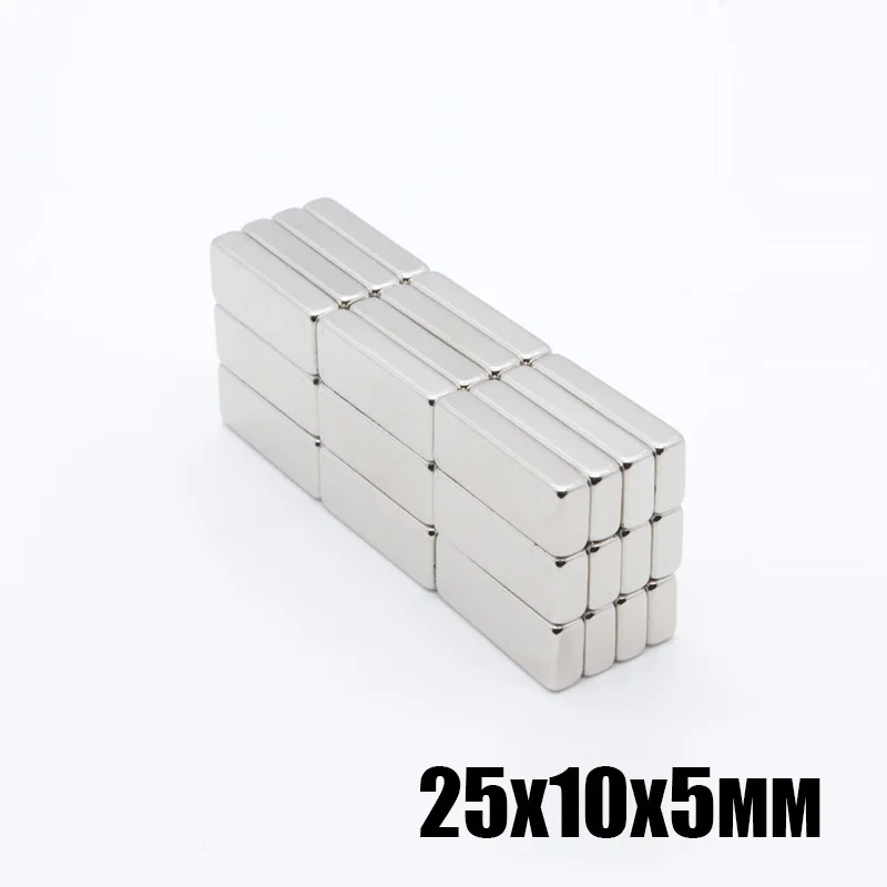 20pcs 25x10x5 mm Super Powerful Strong Rare Earth Block NdFeB Magnet Neodymium N35 Magnets 25*10*5 mm Free Shipping