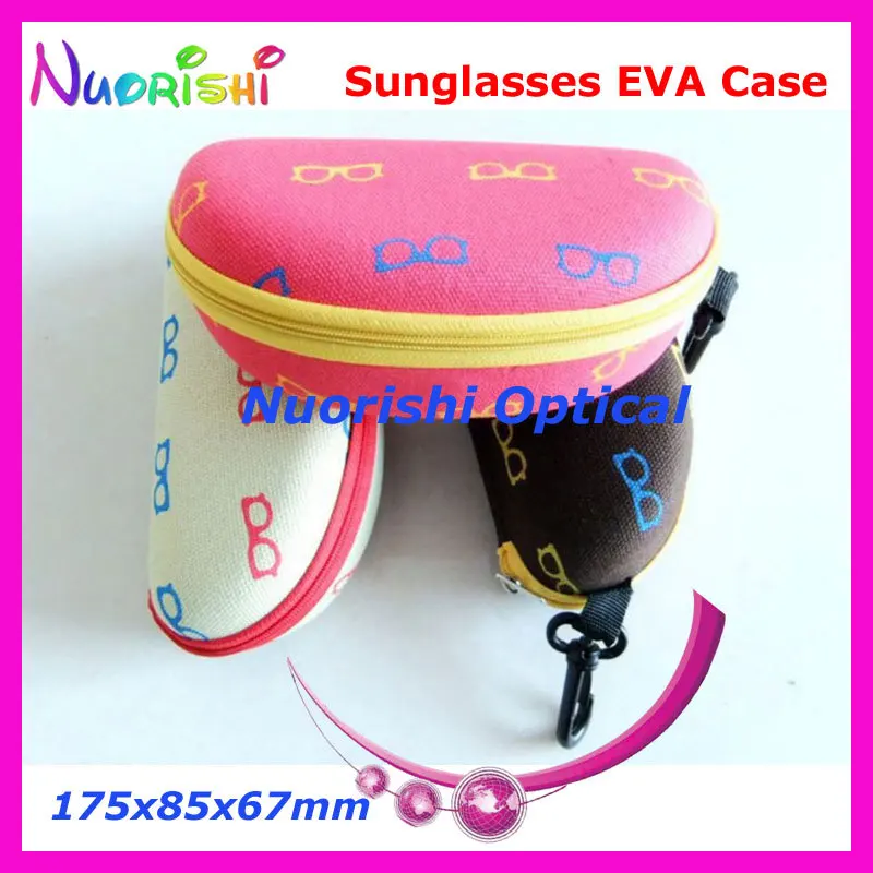 

20pcs Large Size With Eyeglass Glasses Sunglass Eyewear Logo Zipper 3 Colors EVA Hard Case Box ML024 Free Shipping