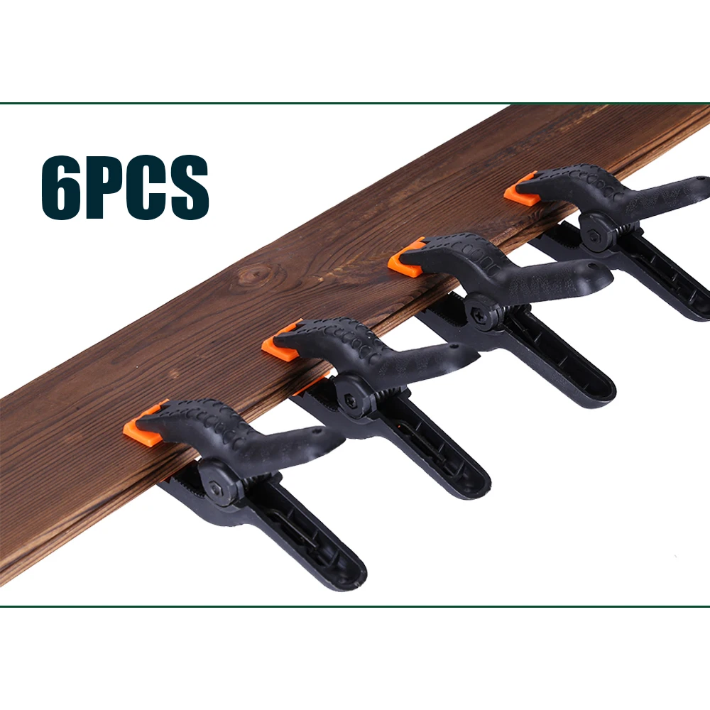 6pcs/lot 4inch Plastic Nylon Wood Clamp Jig Woodworking Tools Spring Carpentry Clamps Clips