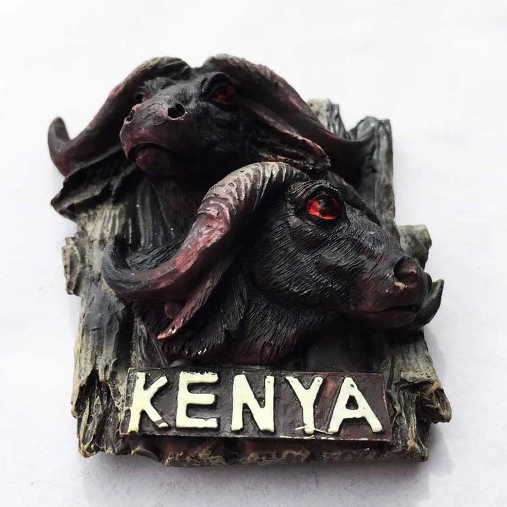 

Wild Africa Kenya Bison Fridge Magnets Tourist Souvenir Refrigerator Magnetic Sticker Decor imanes para refrigerador Crafts Gift