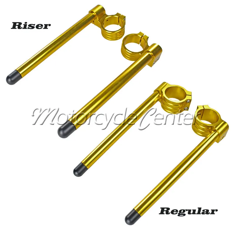 50mm Clip Ons Riser Regular Clip-on Fork Tube Racing CNC Handlebars For Aprilia RS250 RS 250 RSV 1000 Mille Gold