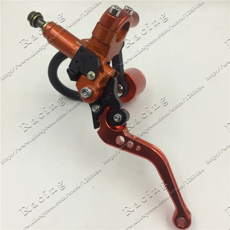 Hydraulic Brake Lever for  Dirt Bike Pit Bike  With Mirror Mounts 5 gear Lever motorcycle motocross CNC Oil Cup Orange Colour