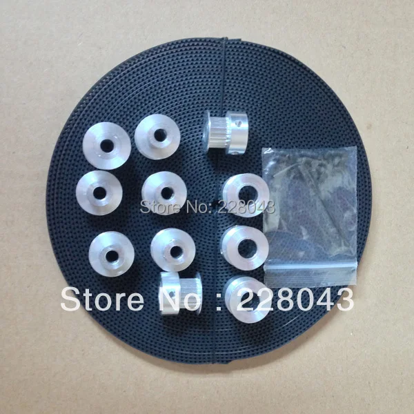 10M gt2 belt, 5pcs gt2 pulley 20 teeth 5mm bore and 5pcs 2gt2 pulley 20 teeth 8mm bore