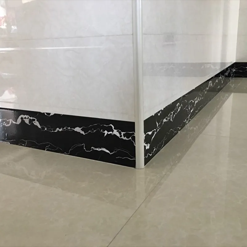 0.1x5M Self-Adhesive Marble Tile Waveguide Line Decorative Floor Film Kitchen Bathroom Toilet Waterproof Waistline Wall Sticker