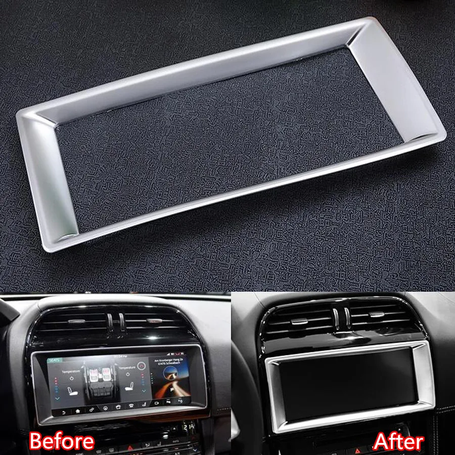 

YAQUICKA For Jaguar F-PACE F Pace 2016 Car Interior Touch Screen Navigation GPS Frame Trim Styling Car-covers Sticker ABS