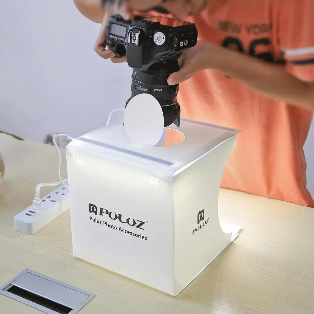 المحمولة استوديو الصور التصوير 2 LED لوحات للطي الفيديو مربع الإضاءة ستوديو التصوير خيمة مربع عدة منتشر Softbox العلبة الخفيفة