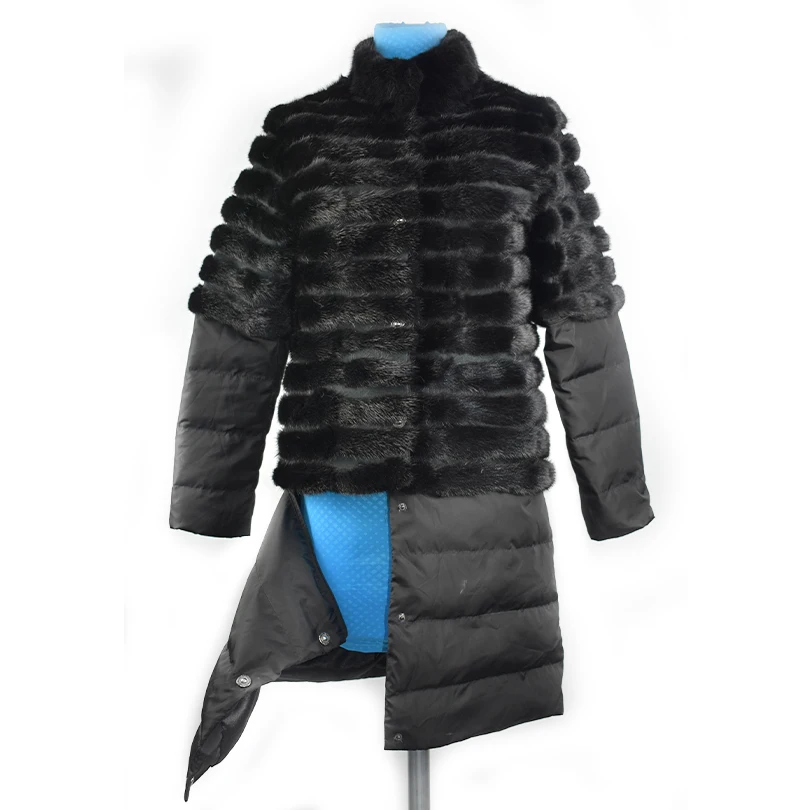 

Real Mink Fur Coat for Women, Detachable Sleeve, Bottom Jacket, Removable, Natural Fur, Thick, Warm, Street, New, 2023