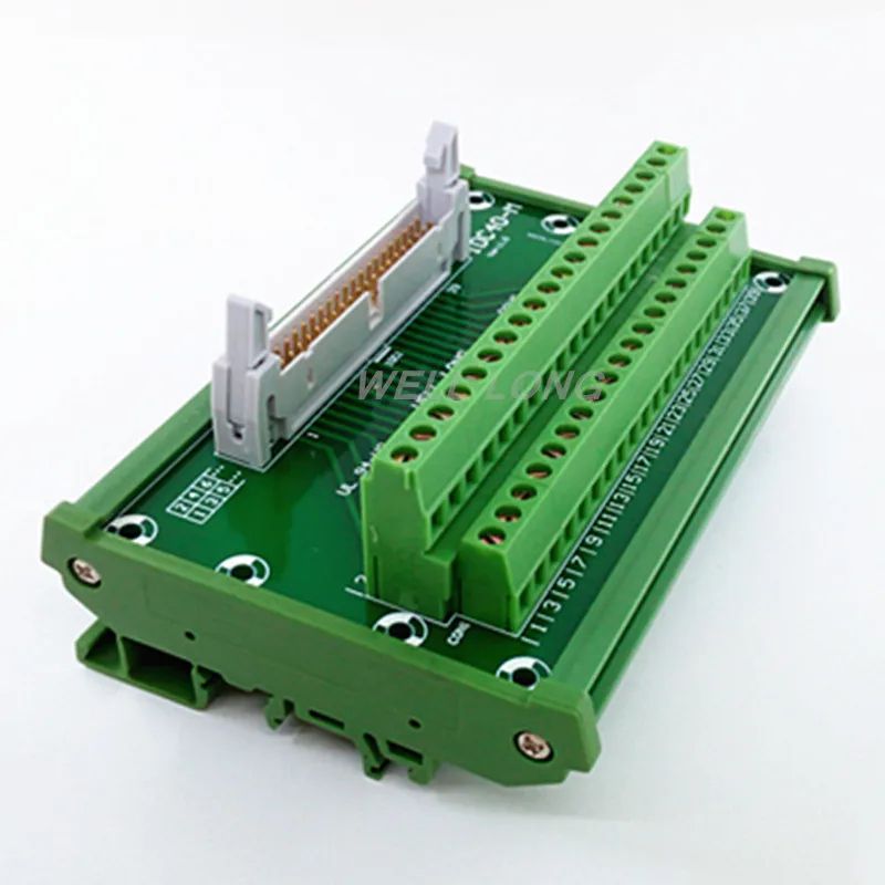 IDC-40 DIN Rail Mounted Interface Module 2x20 Pins 0.1