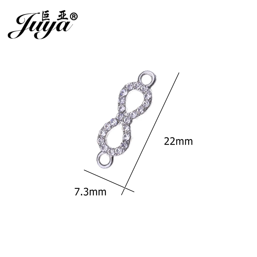 10 Stück verschiedene Unendlichkeits-Kristall-Charms-Anschlüsse für Schmuckherstellung, DIY-Armband, Halskette, Schmuckzubehör, Bastelzubehör – Detail 5