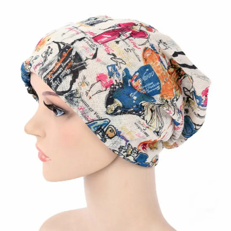 Free shipping Spring, summer, autumn Women's multicolor pattern set of head cap Multi-functional amphibious turban hat in baotou