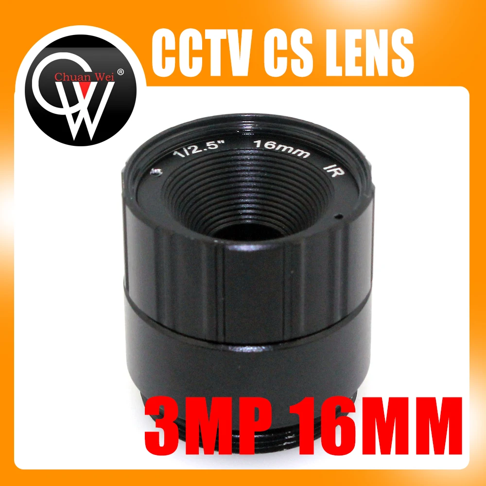 

New 3mp 16mm 1/2" 1/2.5" F1.4 IR 3MP CS Fixed Lens for AHD HD CCTV Security Camera Free shipping