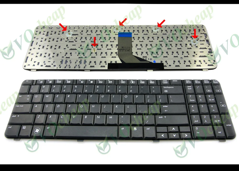New Notebook Laptop Keyboard for HP Compaq Presario CQ61 G61 Black QWERTY US English - MP-08A93US-920 view 3