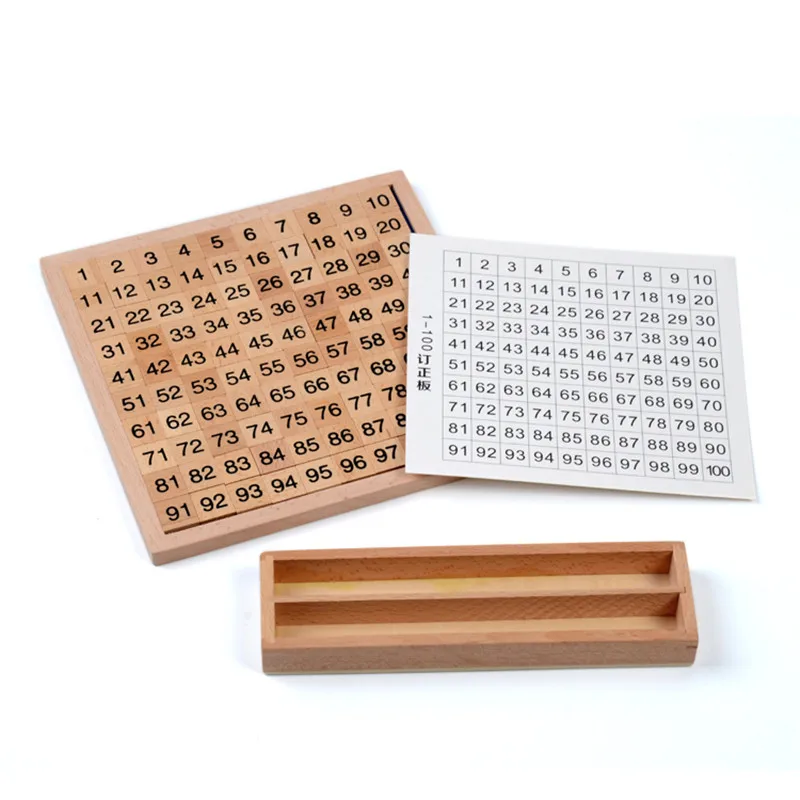 Montessori Mathematic 100 Hundred Board Jouets pour enfants, Éducation alth, Formation alth, 20 cm x 20 cm