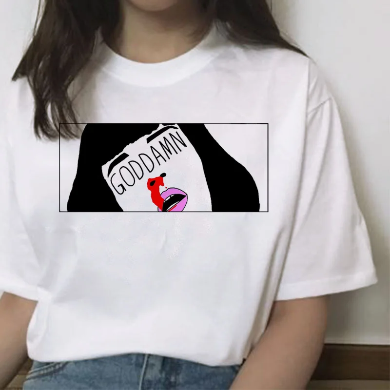 pulp fiction t shirt women clothes harajuku female top tee shirts ulzzang graphic femme korean summer 90s mia Casual kawaii