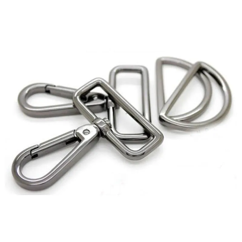 

25mm 32mm 38mm GUNMETAL Snap Push Gate Hooks Metal Swivel Snap Hooks with D Rings