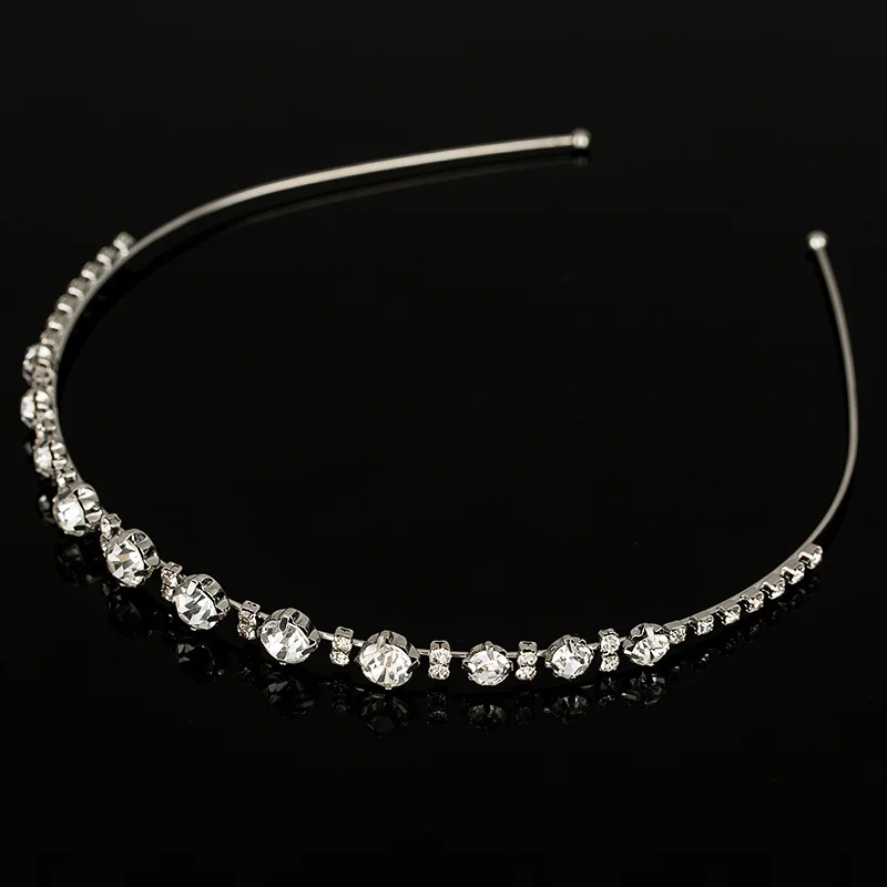 Fashion Women sliver plated Chunky Chain Head Band Piece Crystal Hair  Headpiece Party Wear Accessory H032