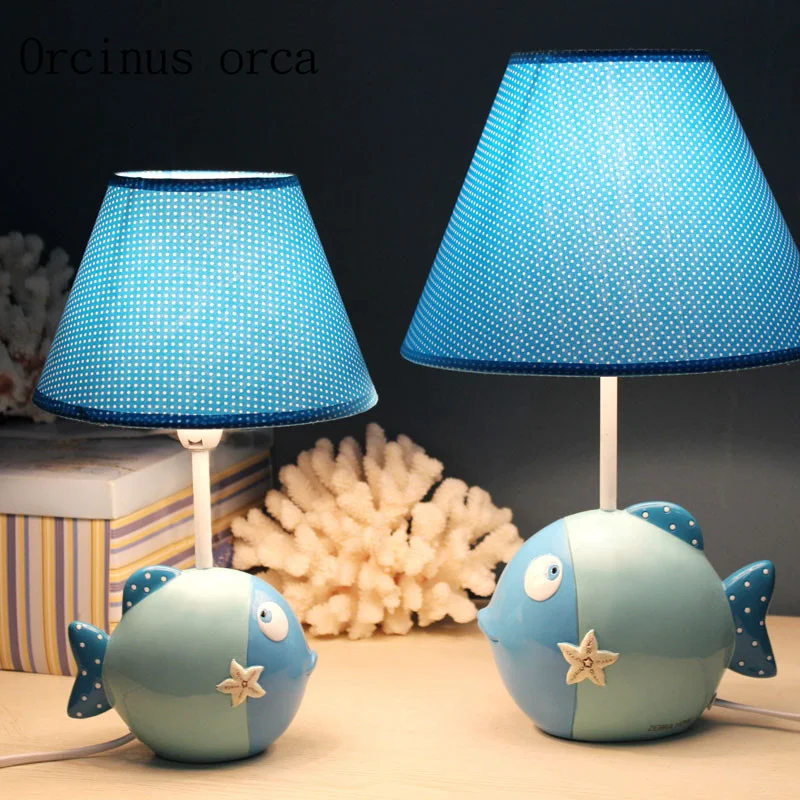 Cartoon creative fish desk lamp children's room Princess Room girl's bedroom bedside lamp lovely animal LED lamp free shipping