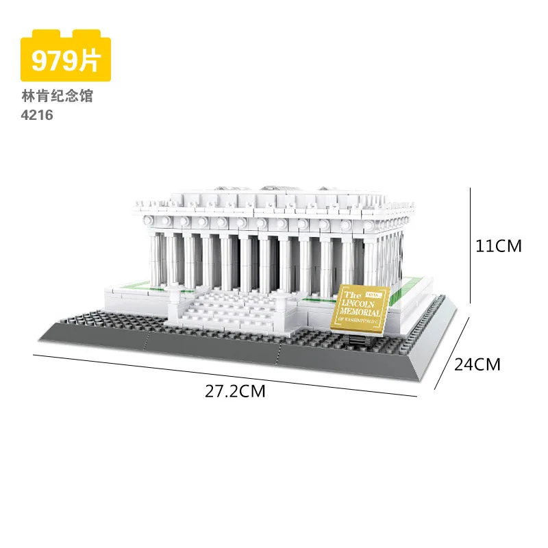 Bộ Lego Xếp Hình Wange Khối Kiến Trúc Thế Giới Đài Tưởng Niệm Lincoln Xây Dựng Mô Hình Viên Gạch Cho Trẻ Em Đồ Chơi Sáng Tạo Brinquedos Quà Tặng Sinh Nhật 4216