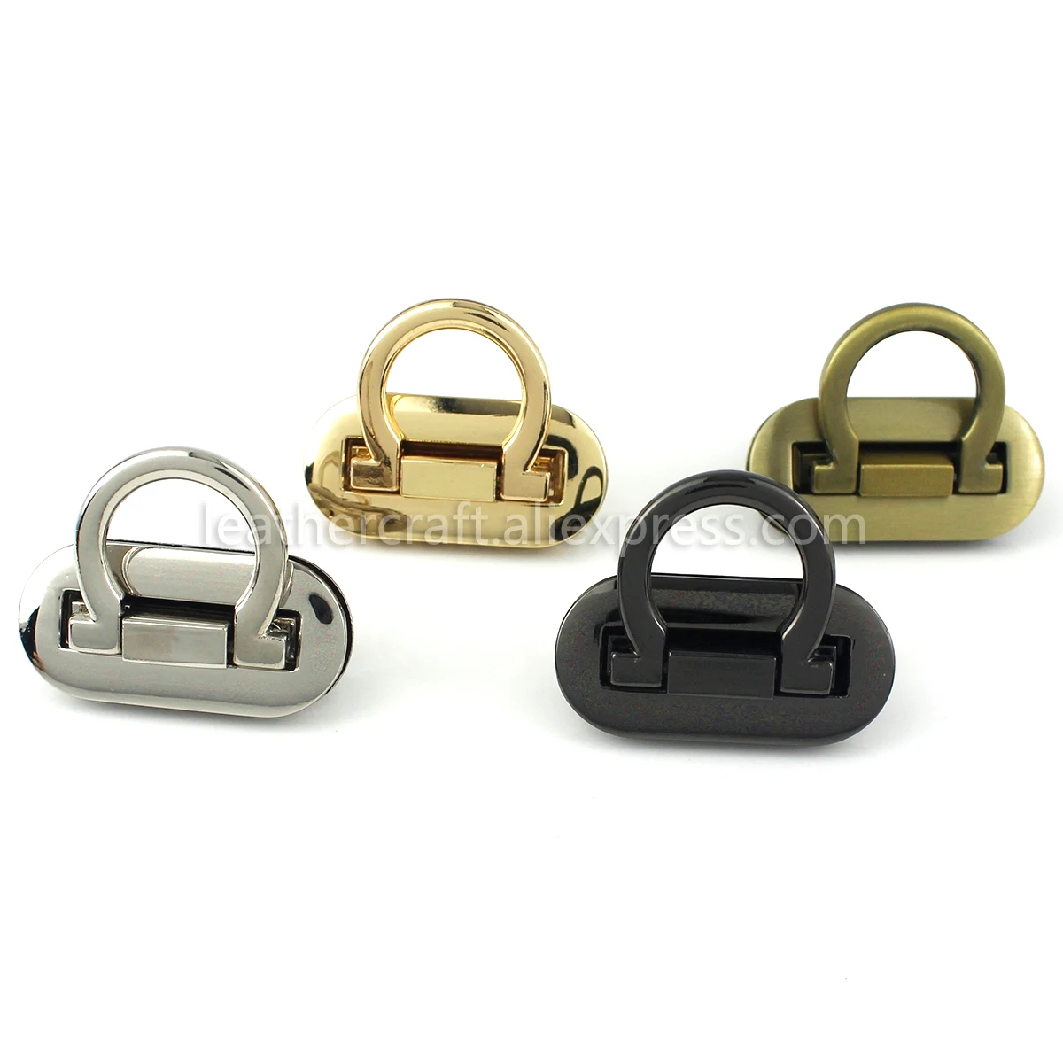 1x Metall-Taschenverschluss Ovaler Klappverschluss Schnallen Druckverschluss Lederhandwerk Damen-Taschenzubehör Geldbörsen-Handtaschen-Accessoires – Detail 3