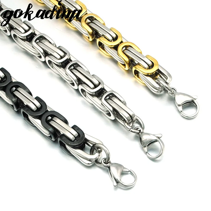 Gokadima men bracelet byzantine stainless steel links & chains Bracelets for man new pop jewelry  WB245