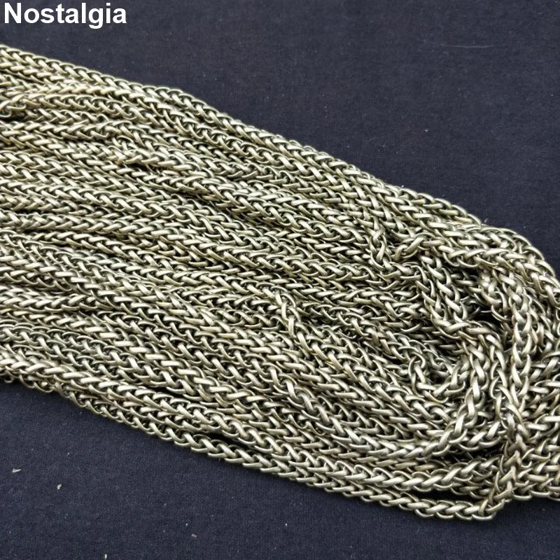 Nostalgia 1pcs Dia 3MM Antique Bronze Plated Chain Necklace Wholesale Lots Bulk Diy Jewelry Accessories 60CM Length