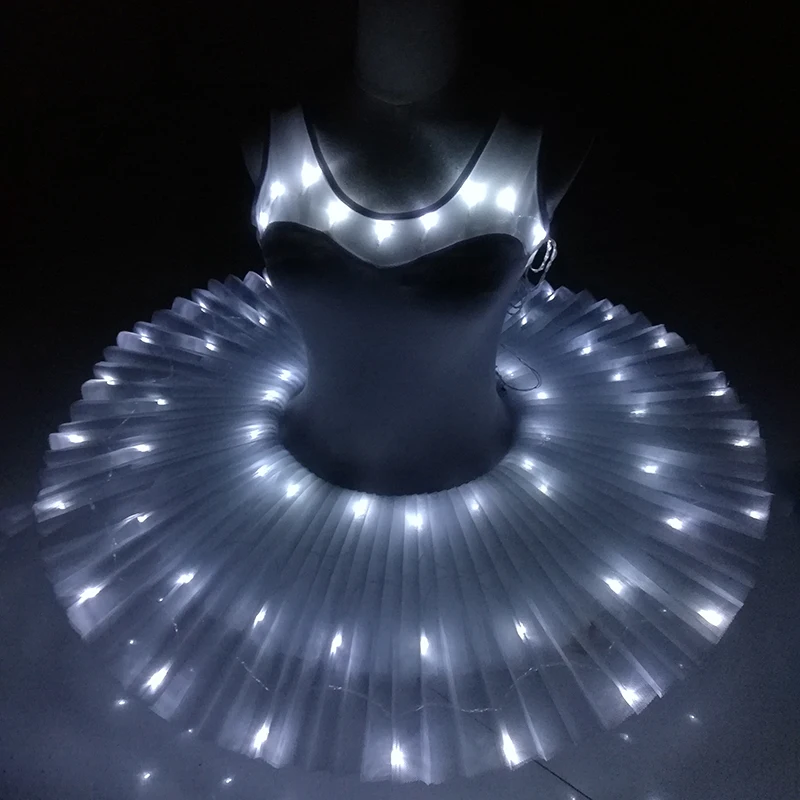 Gloeiende Ballet Professionele Tutu Led Volwassen Kostuums Ballerina Kinderen Pluizige Fluorescerende Prestaties Bruiloft Dans Kleding