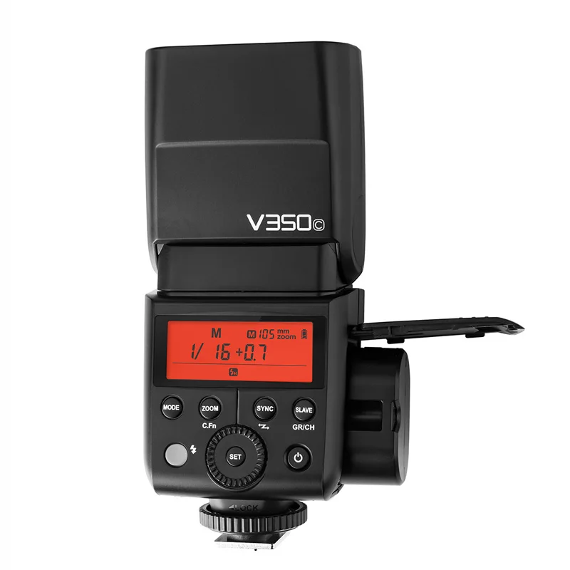 Imagem -03 - Flash Velocidadelite Godox para Canon Nikon Sony Olympus Fujifilm V350c V350n V350s V350o V350f Ttl Hss Bateria Li-ion 2.4g