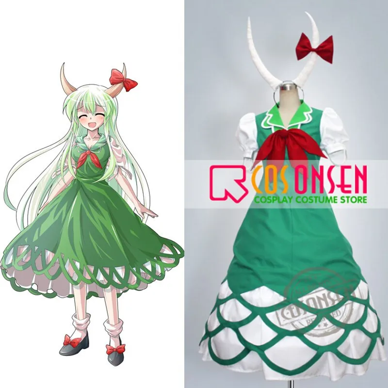 

COSPLAYONSEN Touhou Project Imperishable Night Keine Kamishirasawa Cosplay Costume Green Dress