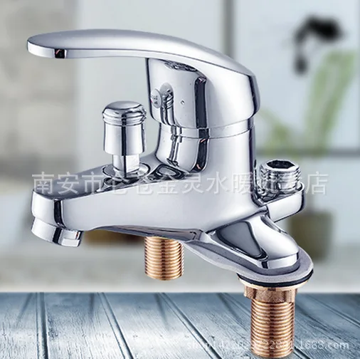 Full-copper double-hole basin hot and cold water faucet , Basin shower faucet wash basin dual-use faucet
