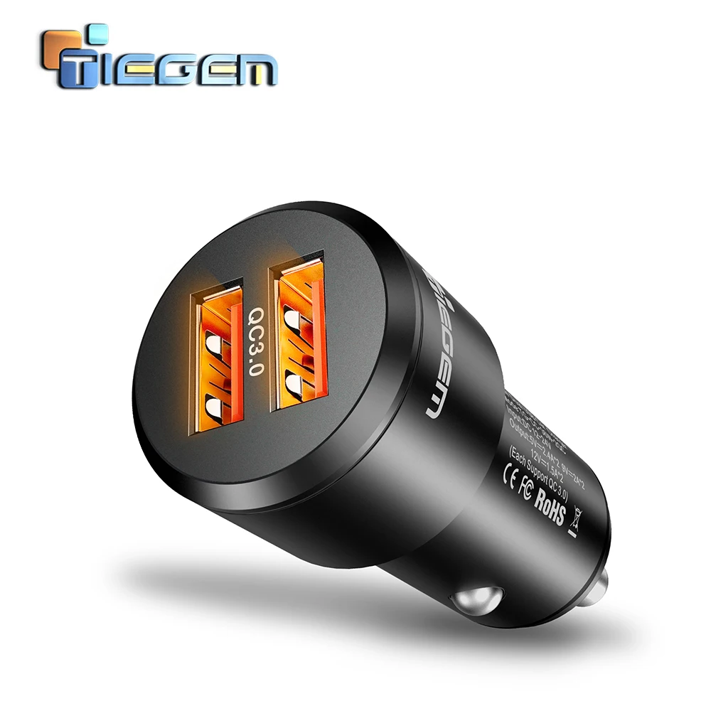 

TIEGEM 36W Quick Charge 3.0 Dual USB Car Charger Universal Travel Mobile Phone Charger Adapter for iPhone Sony Samsung Xiaomi