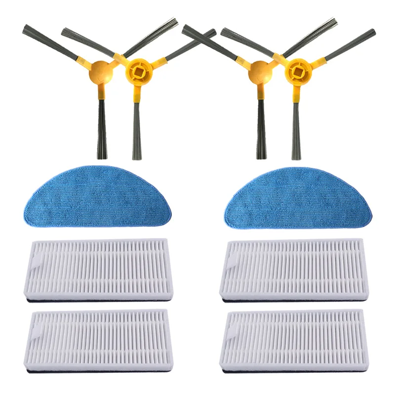 4 * Side brush + 4 hepa + 2 mop cloth for NEATSVOR X500/X600 robot vacuum filter accessories replacement kit