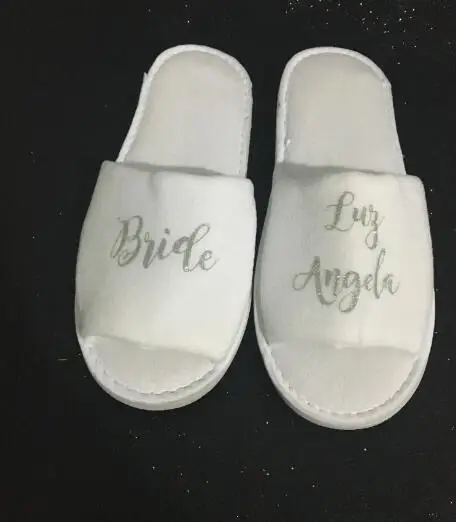 personalized Wedding Bride Groom Bridesmaid maid of honor Slippers Hen weekend Bachelorette Spa Slippers birthday party favors