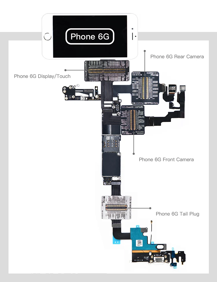 Qianli Dụng Cụ iBridge Thử Nghiệm cho Iphone X 8 P 8G 7 P 7 6SP 6 S 6 P 6 bo mạch chủ Lỗi Màn Hình Cảm Ứng ĐUÔI CẮM Camera Sau Sửa Chữa