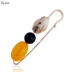 Luxury Large ABS Pearl Beads Safety Pin Brooch Clip Scarf Hat Sweater Pin
