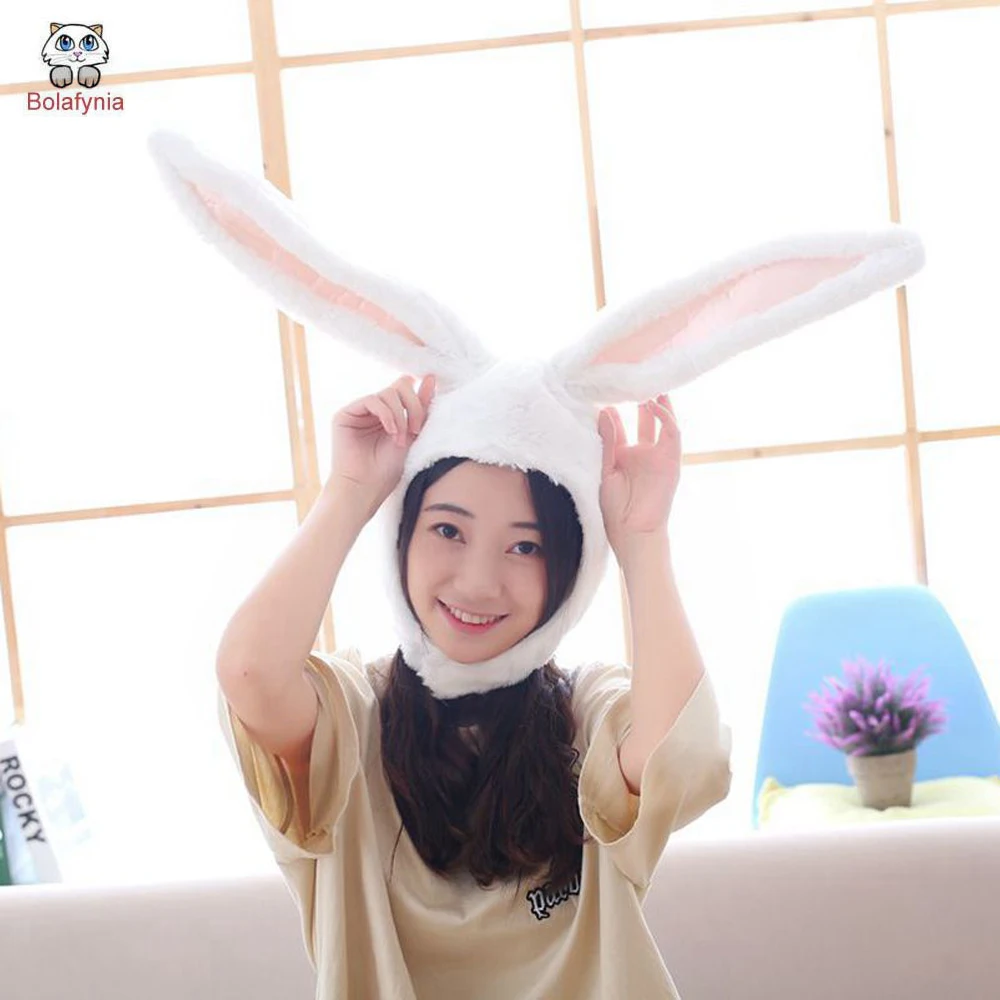 Rabbit Photo Props Bunny Ears Hood Hat Plush Toy Birthday Stuffed Cap Gift