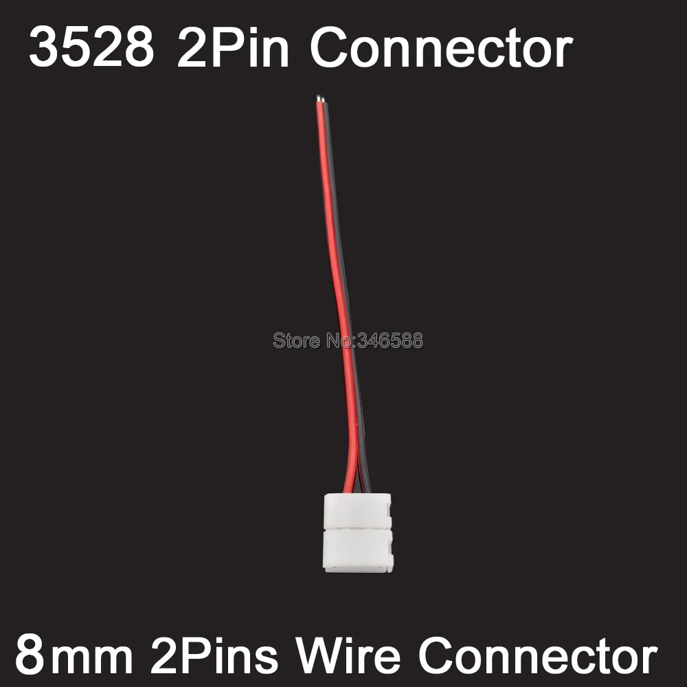 LED Strip Connector 2pin 10mm / 2pin 8mm with 15cm Wire Cable Free Welding Solderless Connector 5pcs/lot for Single Color Strip image 3