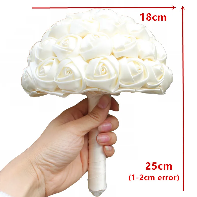 WifeLai-A 1 pezzo semplice crema avorio seta Bouquet da sposa fiori artificiali damigella d'onore/sposa Bouquet decorazione personalizzata W223