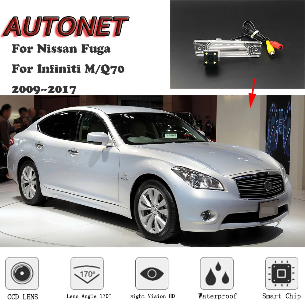 AUTONET-كاميرا الرؤية الخلفية الاحتياطية عالية الدقة ، لنيسان فوجا ، إنفينيتي M/Q70 2009 ~ 2017 ، لوحة الترخيص أو حامل الكاميرا