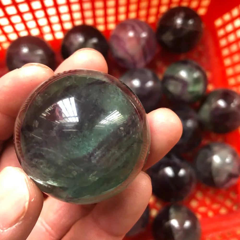 1pcs 40mm Beautiful Natural Fluorite Crystal Sphere Ball Gemstone Great for Meditation Home Decoration Chakra Reiki Stone