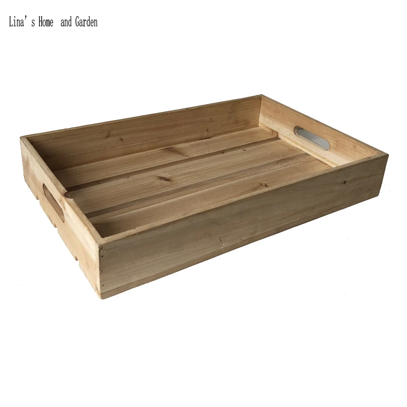 

handmade vintage brown solid cheap wood tray