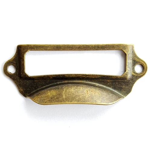 25pcs Antique Bronze Drawer Handle Label Brand Gripe Vintage Cabinet Knob Door Card Holder Old Drawer Handle Accessory Wholesale