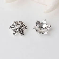 solid 925 sterling silver Leaves bead cap,Thai Silver spacer bead caps,jewelry diy silver findings/components