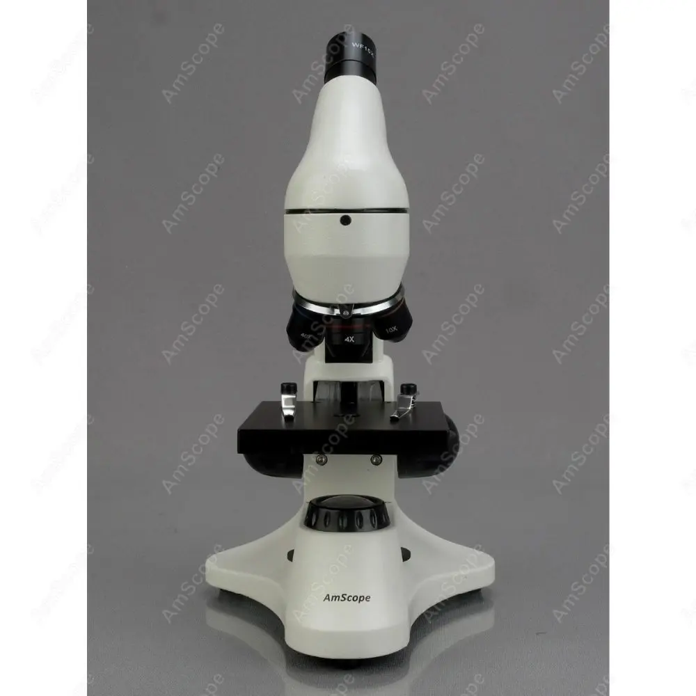 Student Compound Microscope--AmScope Supplies 40X-800X Dual Light Student Compound Microscope with Batteries and Slide Set