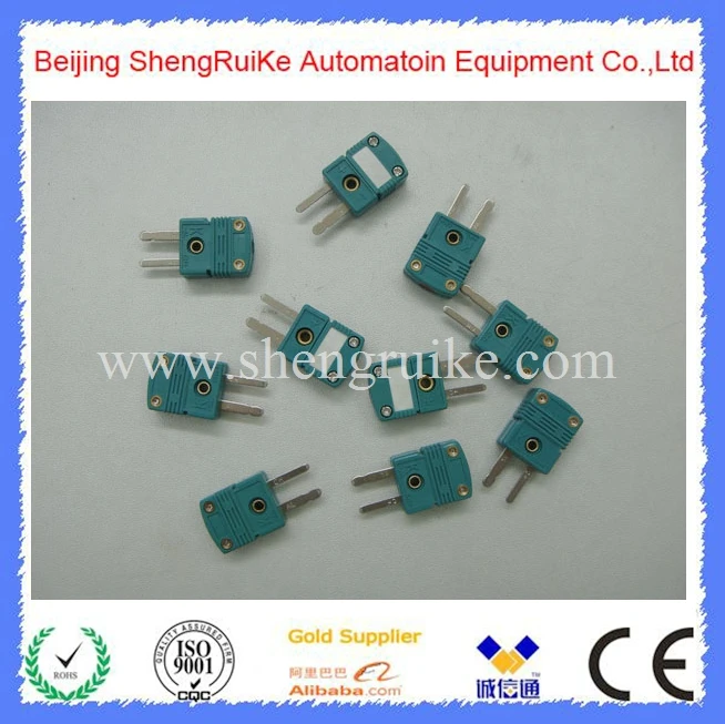 Imagem -04 - Mini Conector de Par Termoelétrico k Omega tipo Cor Verde Pino Liso Masculino e Fêmea