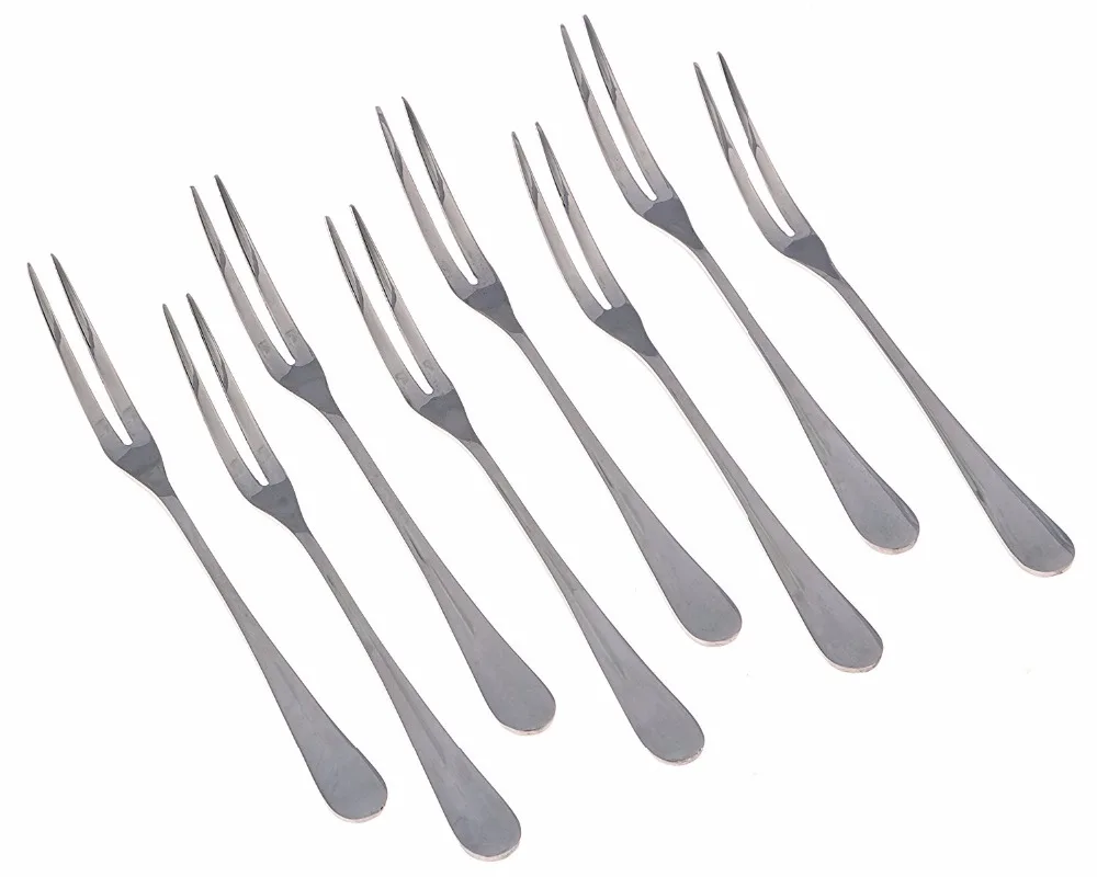 Hand Forged Stainless Steel Cocktail Appetizer Forks,10pcs, Fruit Forks, Vegetable Forks, Great fits for Oyster(00327)