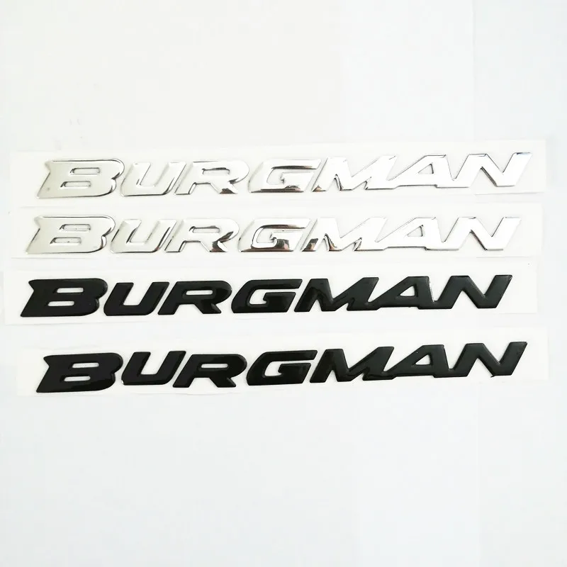 

1 Set 3D Chrome Black Motorcycle Emblem Badge Decals Scooter Reflective Stickers For Suzuki Burgman AN125 AN200 AN400 AN650