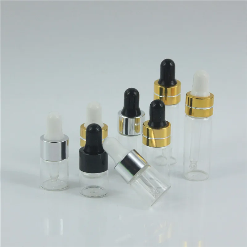 

DHL Free 1000pcs/lot 1ML 2ML 3ML 5ML Portable Amber & Transparent Glass Bottle with Pipette Small Essential Oil Bottle Empty Gl