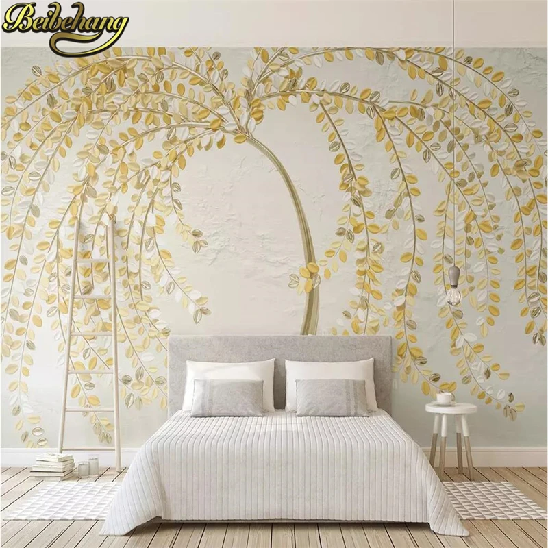 

Обои beibehang 3D, индивидуальные обои с изображением дерева, 3D-обои с тиснением, золотое дерево изобилия, фоновые обои для дома, декор для интерьера